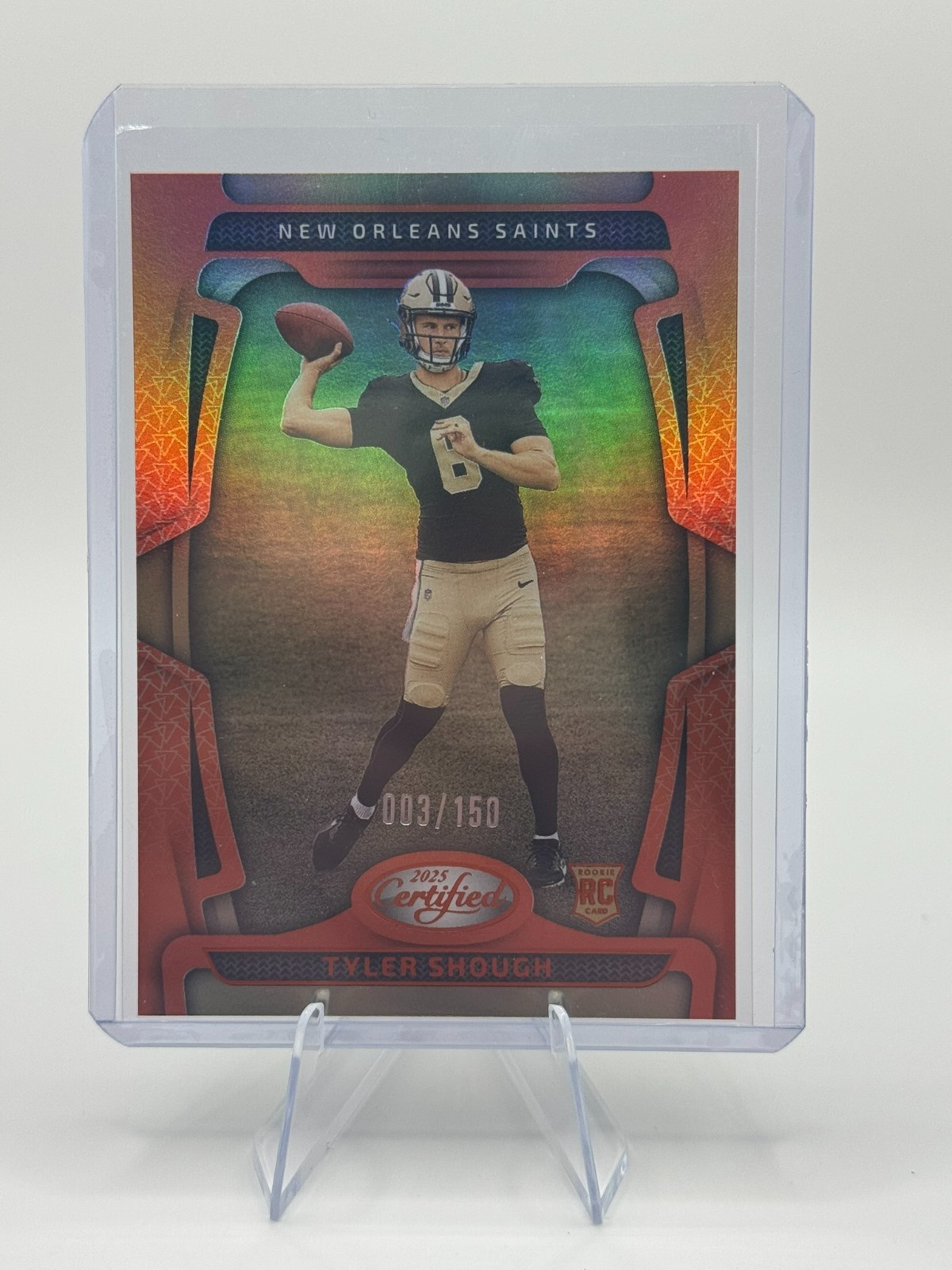 2025 Panini Certified - Rookies Tyler Shough #102 Mirror Orange /150 (RC)