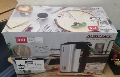 GASTROBACK 40983 Design Handmixer Pro mit 500 Watt 2 Knethaken und 2 Rührquirle