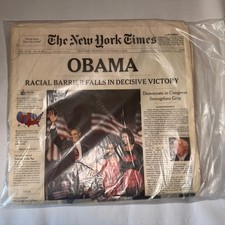 The New York Times November 5, 2008, Barrack Obama SEALED FAST SHIPPING!!