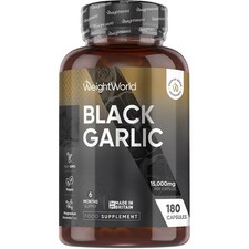 WeightWorld Black Garlic Capsules 15000mg | 6 Months 180 count (Pack of 1)