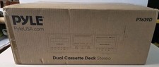 Pyle PT639D Dual Cassette Deck Stereo - Black - No Power - Parts or Repair