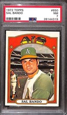 1972 Topps #650 Sal Bando PSA 7 NM 28144319 