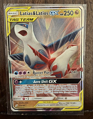 Pokemon TCG Latias & Latios GX TAG TEAM 250HP 113/181 Team Up Holo UR EN