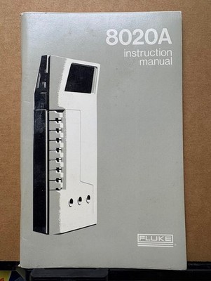 Fluke 8020A Multimeter Instruction Manual Operator Original