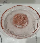 Vintage Pink Depression Glass Float Bowl With Frog Excellent