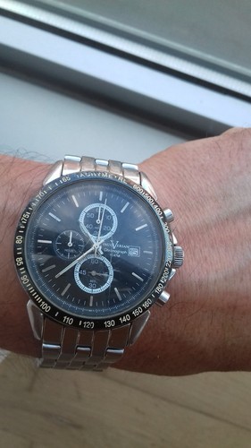 Paul Versan PV4139 JUMBO CHRONOGRAPH WATCH VINTAGE QUARTZ MONTRE OROLOGIO - Imagen 10 de 12
