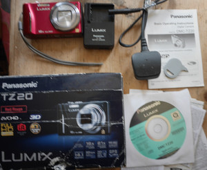 Panasonic Lumix -TZ20-compact superzoom 16 x optical zoom-Red-with box etc