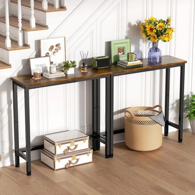 GRLEAF 2 Pack Narrow Console Table, 29.5'' Small Entryway Table, Thin Hallway Tab