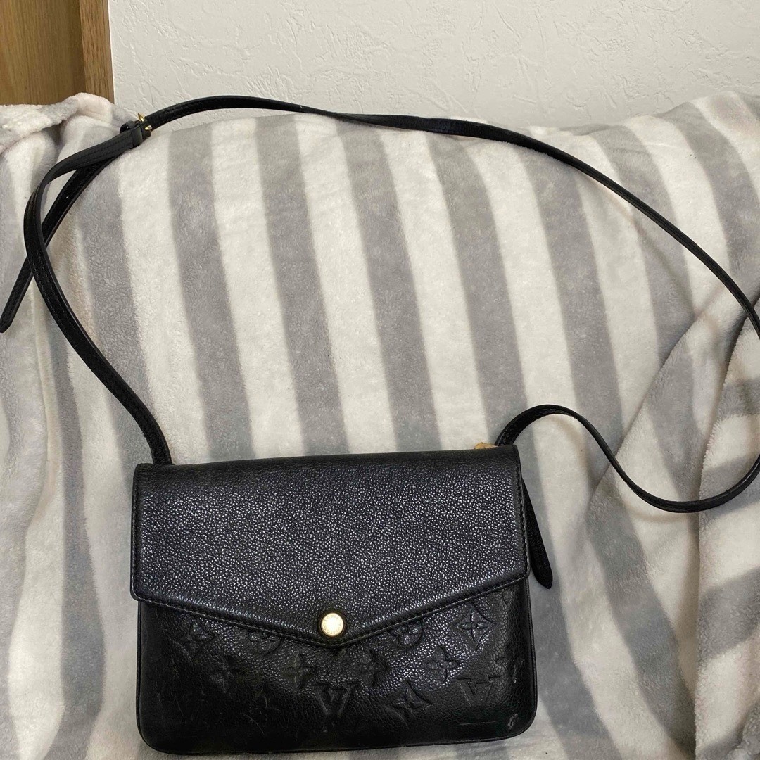 Louis Vuitton Twice Monogram Empreinte Noir M50258 Genuine Bag Leather Black