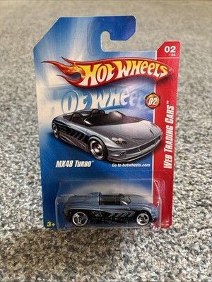2008 Hot Wheels Web Trading Cars 2/24 MX48 Turbo Blue Variant 3spk Wheel
