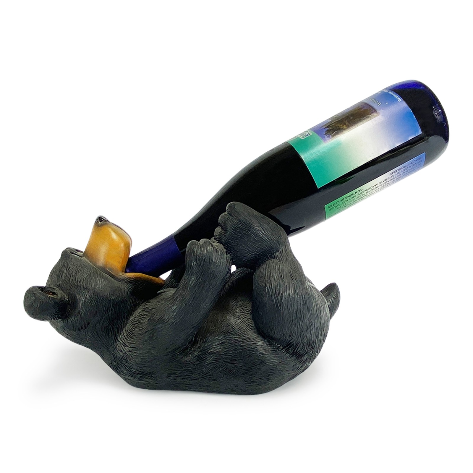 Rivers Edge Products 750ml Wine Bottle Holder, Countertop Home Decor, Cute Bear