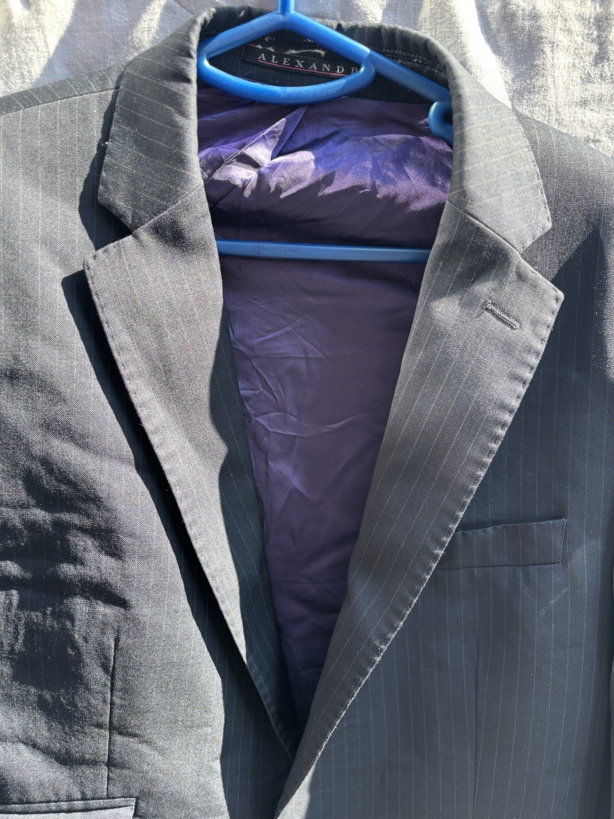 FILA Giacca blazer tuta uomo Alexandre Savile Row nero a righe taglia 38 pollici corto