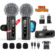 USB C Wireless Mini Mic Lavalier Microphone for Android Type C Phone Vlog Podcas