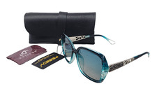 FEISEDY Polarized Women Square Sunglasses Sparkling Composite Shiny Frame w/Case