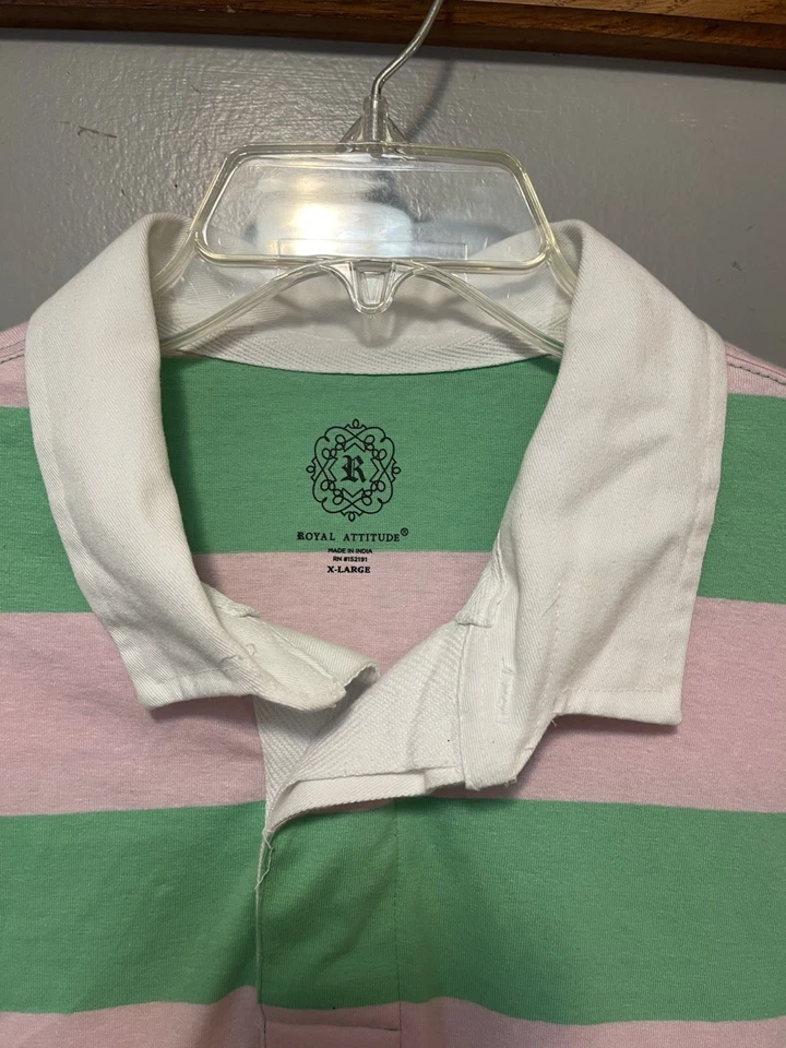 Camisa de rugby Royal Attitude para hombre talla extra grande rosa/verde Foto 3 de 3