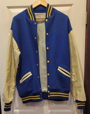 EXCELLENT Vtg 60 s Varsity Letterman Jacket Men s Size 42 Large Wool Leather