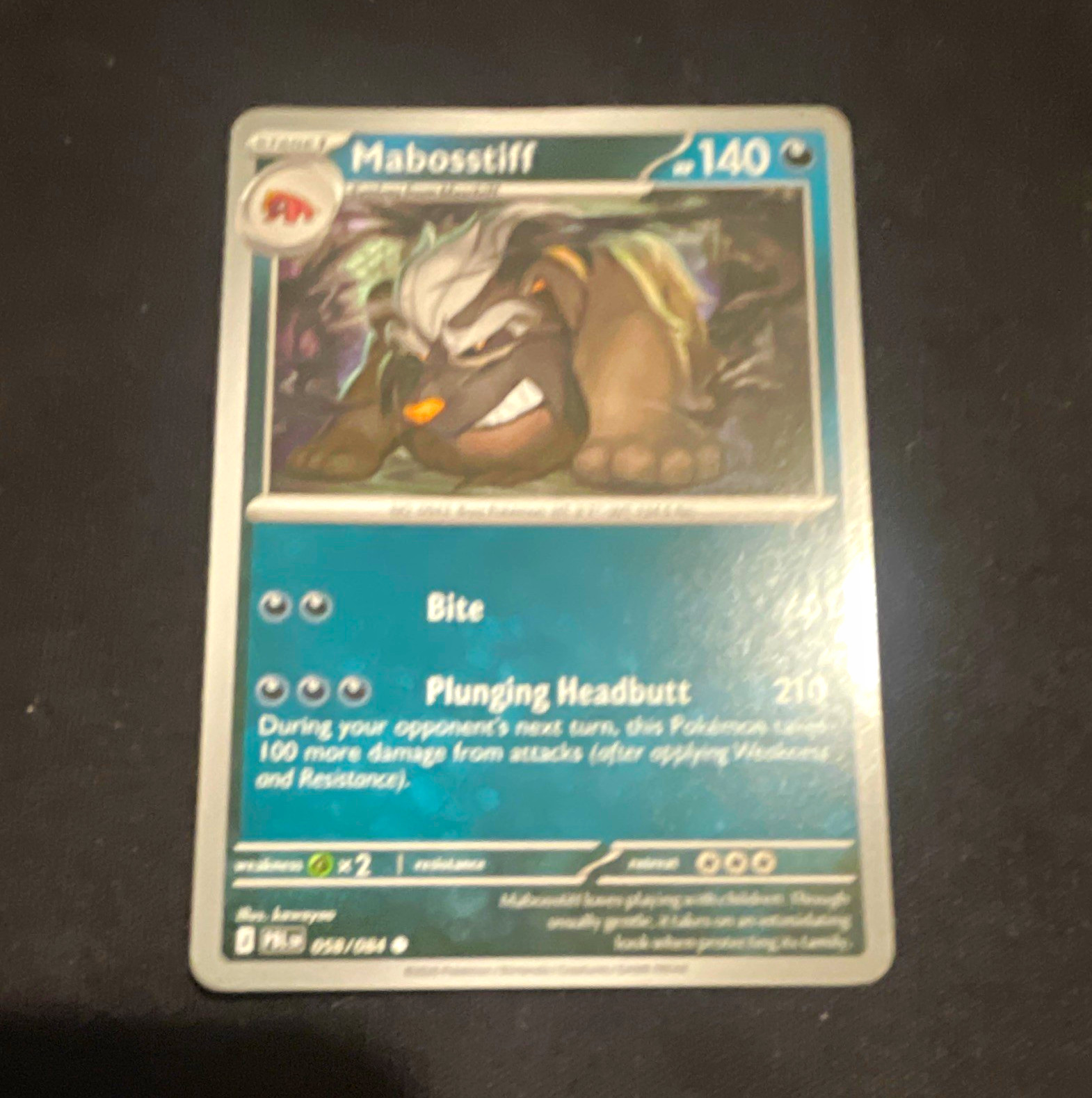 Mabosstiff 058/165 SV: 151 English Stage 1 140 HP Reverse Holo