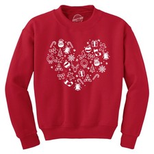 Christmas Heart Crewneck Sweatshirt Funny Cute Holiday Graphic Novelty