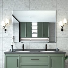 Mirrorons Beveled Mirror Bathroom Mirrors For Wall 40 X 30 Frameless Rectangle