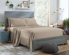 100 Organic Eucalyptus Bed Sheets King Size 4 Piece Set, Tencel Lyocell, Sil...