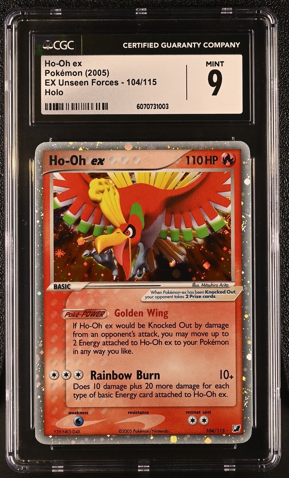 CGC 9 MINT Ho-Oh ex Unseen Forces 104/115 2005 Holo Rare Pokemon Card psa