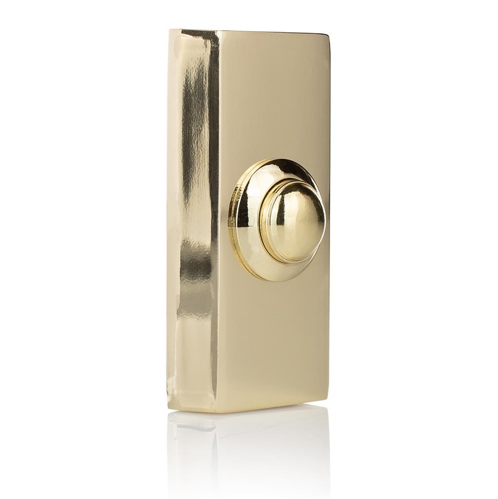 Brass Door Bell Push Button Wired Replacement Unlit Polished Brass - Byron 2204