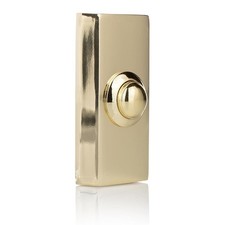 Brass Door Bell Push Button Wired Replacement Unlit Polished Brass - Byron 2204