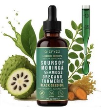 QIZFYZZ Liquid Drops Soursop Moringa Seamoss ...