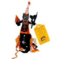 Johanna Parker Pamela Plant Black Cat Halloween Tree Topper Girl Kitty NWT NEW