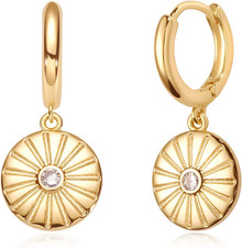 Gold Heart Hoop Earrings Huggie Earrings for Women 14K Gold Plated Small Hoops E