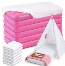 4 zestawy materaca pneumatycznego dla dzieci luzem z dopasowanym prześcieradłem, nadmuchiwane łóżko dla malucha