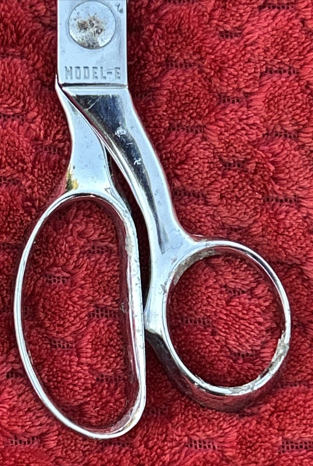 Antique Wiss Pinking Shears Scissors Model-E Chrome Plated Pink- Rite USA Made - Image 4 of 4