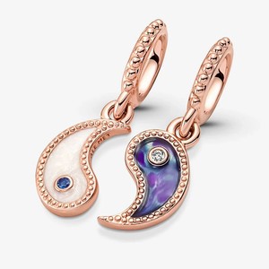 Authentic Pandora Rose-Gold Plated Yin Yang Splittaple Dangle Charms - 780098C01 - NWOT