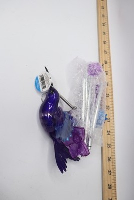 Exhart WindyWing Purple and Blue Hummingbird Wind Chimes