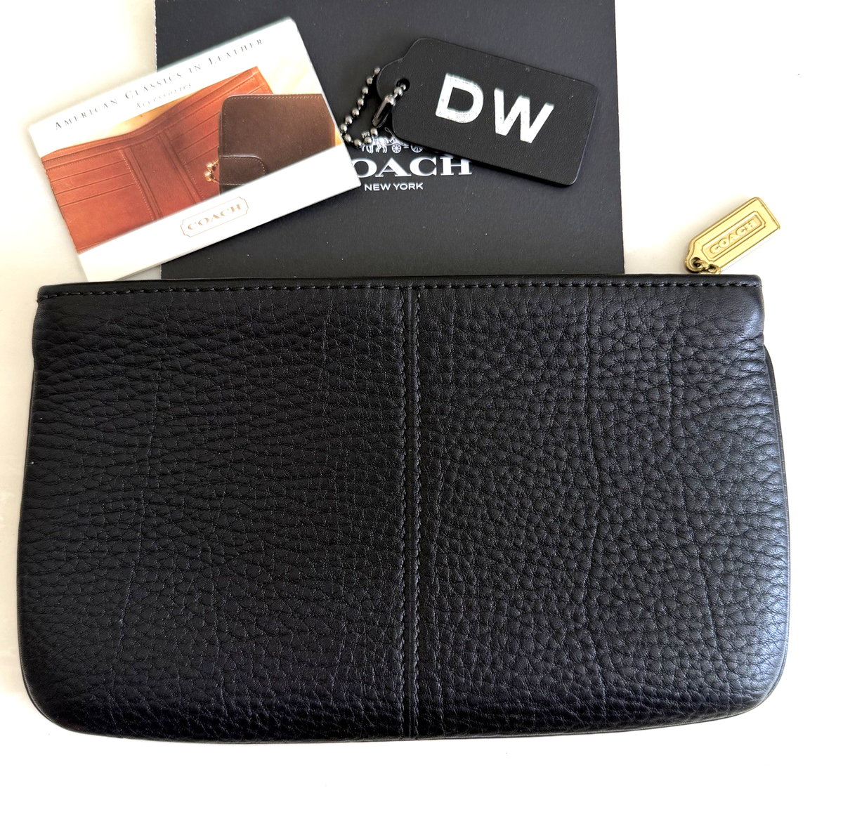 COACH ブラック レザー ケース COACH VINTAGE SONOMA BLACK NATURAL GRAIN LEATHER ZIP COSMETIC