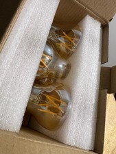 MorningLight A19 Vintage LED Filament Bulbs Amber Glass Dimmable 2700K 6-Pack