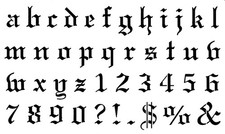 Really Great Stencils, Old English Letters 2 Stencil, 6x10", Alphabet Lowercase