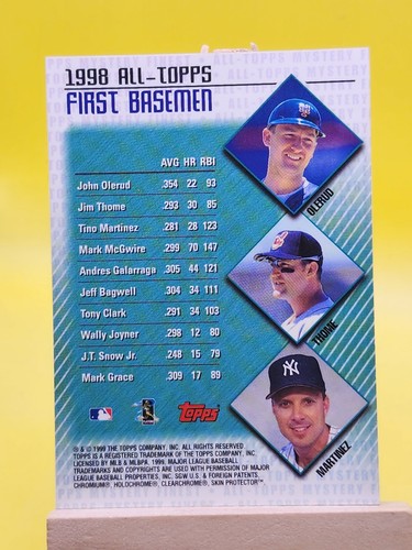 1999 Topps All Topps Mystery Finest Jim Thome #M5 Cleveland Indians - Picture 2 of 2