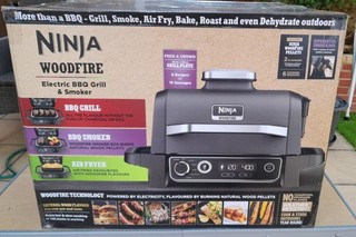 Ninja Woodfire Electric BBQ Grill & Smoker Black Digital With Cover.