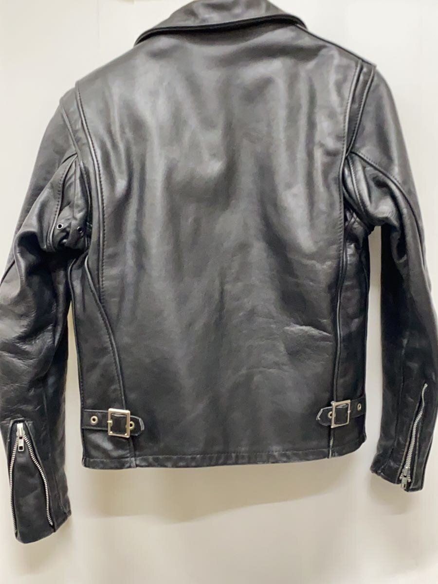black solid Schott leather blouson jacket size 34 - image 2