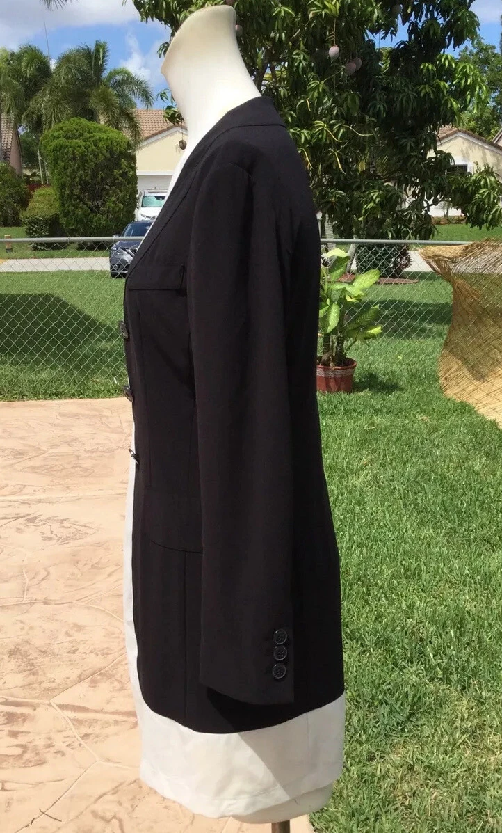 ABITO STILE GIACCA MOSCHINO ECONOMICO E CHIC COLORE NERO E PANNA Tg 8 MADE IN ITALY