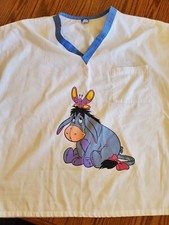 Disney Eeyore Scrub Top Medium  White