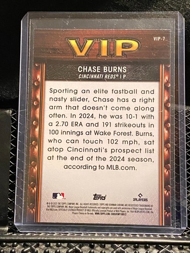 Chase Burns 2025 Bowman Prospettive molto importanti #VIP-7 - Reds - Foto 2 di 2