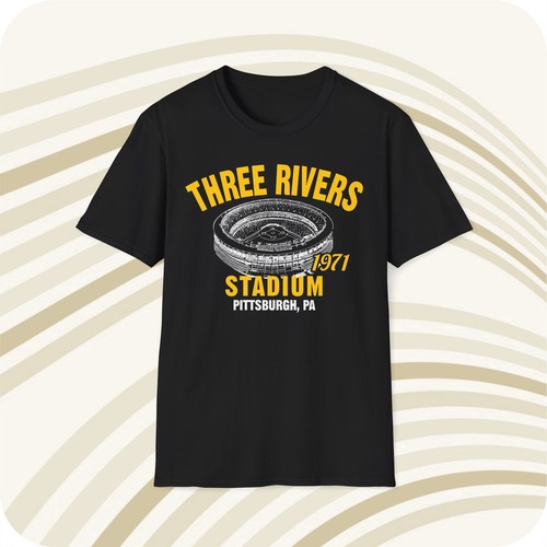 Three Rivers Stadium 1971 Classic Cut Baseball T-Shirt - Pittsburgh Pirates - Picture 5 of 6