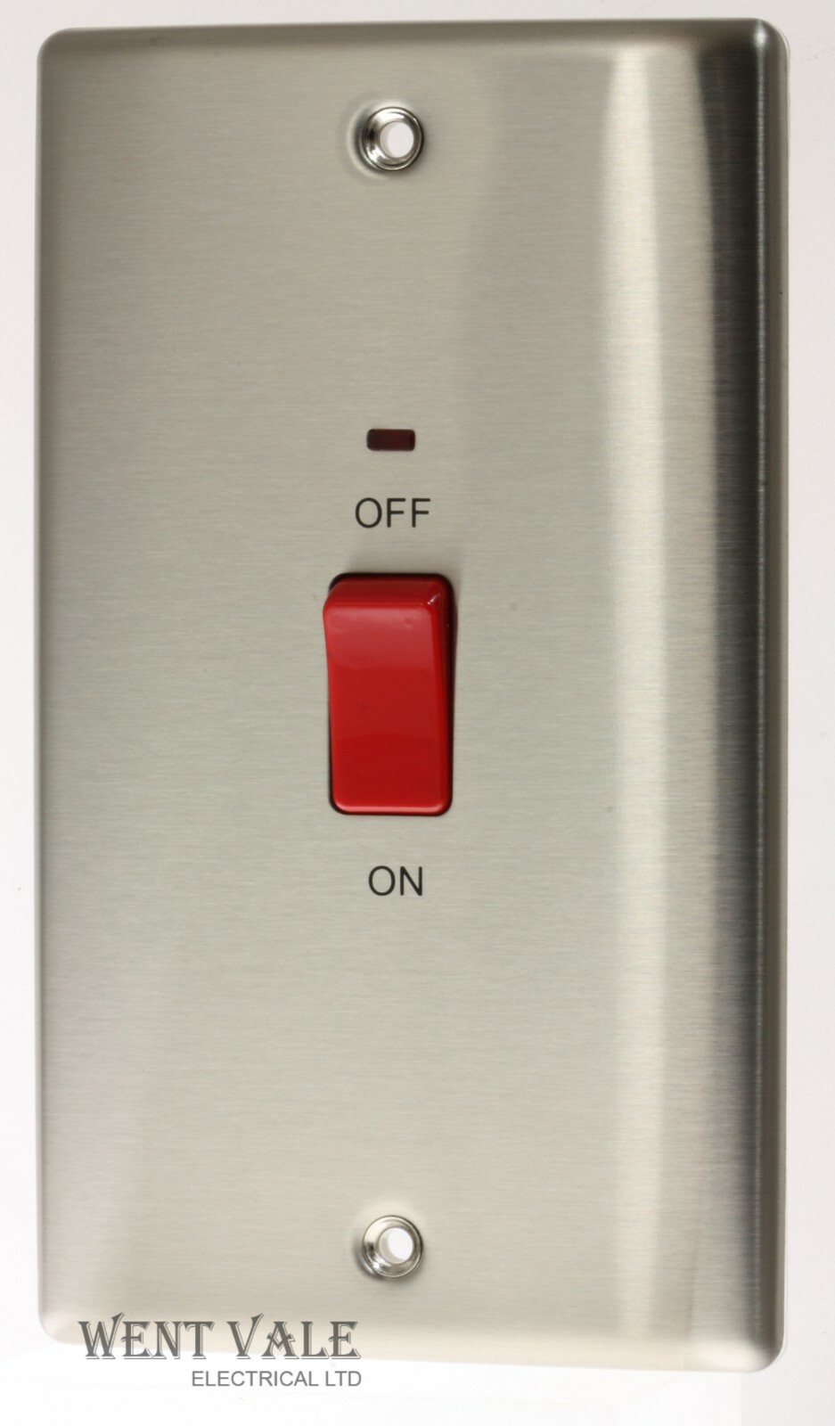 BG Nexus Metal - NBS72 - 45A Double Pole Switch with Neon Power Indicator