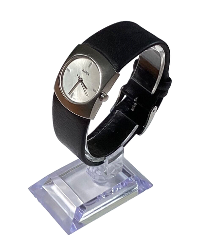 Sleek ALFEX Swiss Quartz 5329 Unisex Watch Black Silver WH New Battery - Picture 2 of 6