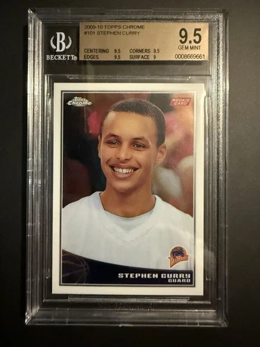 2009 TOPPS CHROME #101 STEPHEN CURRY RC WARRIORS #/999 BGS 9.5 GEM MINT