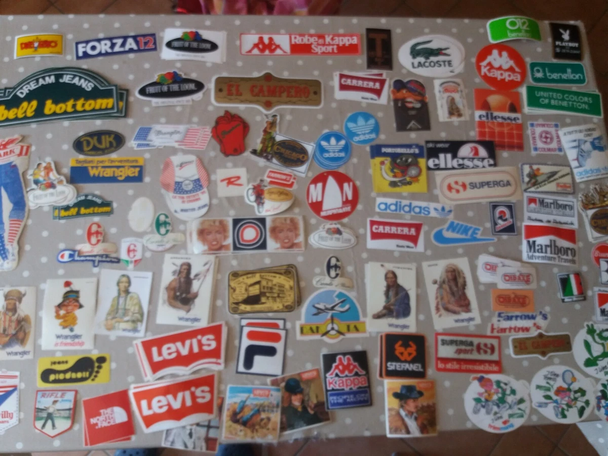 ADESIVI VINTAGE ANNI 70 80 ABBIGLIAMENTO JEANS LEVI S MARLBORO