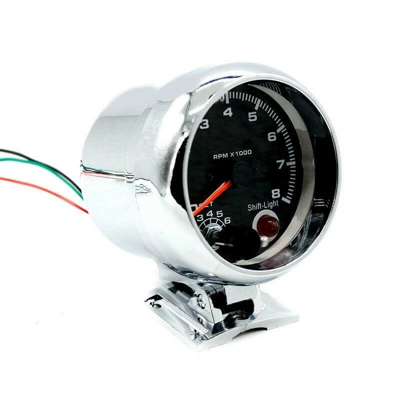 7 Colors LED Backlight Car Tachometer 0-8000 RPM Fits For 12V Petrol Vehicle - Image 2 of 4