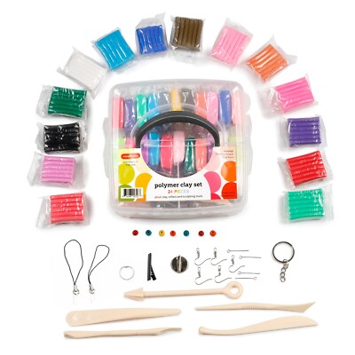 Incraftables Polymer Clay Kit (24 Colors Soft Blocks). Modeling Oven Bake Clay
